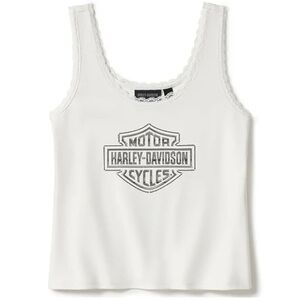 Harley-Davidson Women's Essential Rhinestone Lace Trim Tank Top - Size M